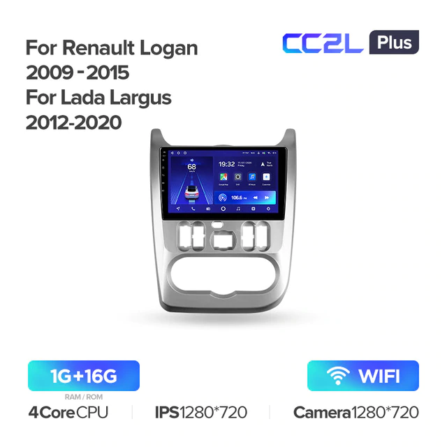 Штатная магнитола Teyes CC2L PLUS для Renault Logan/Sandero 1 2010-2014 на Android 8.1
