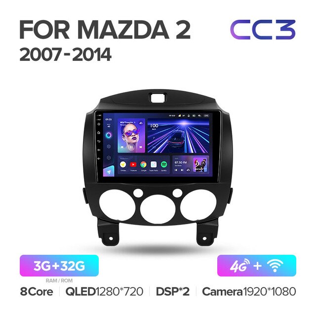 Штатная магнитола Teyes CC3 для Mazda 2 DE 2007-2014 на Android 10
