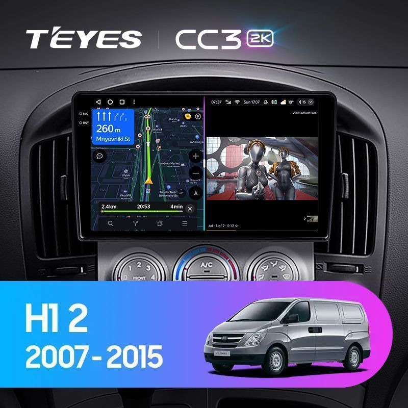 Штатная магнитола Teyes CC3 2K для Hyundai H1 TQ 2007-2015 на Android 10