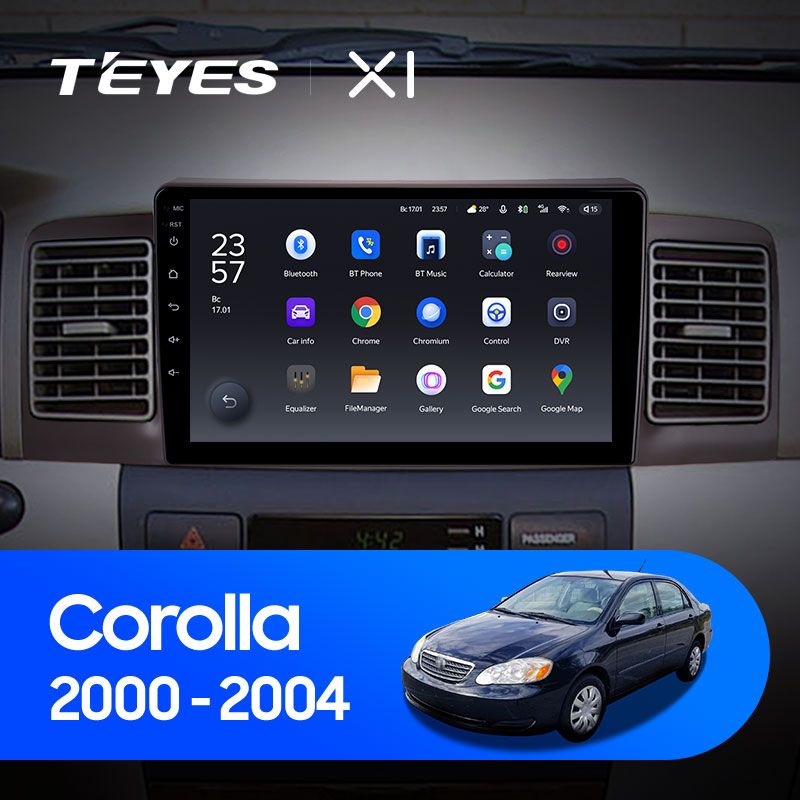 Штатная магнитола Teyes X1 для Toyota Corolla E130 E120 2000-2004 на Android 10
