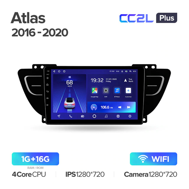 Штатная магнитола Teyes CC2L PLUS для Geely Atlas NL-3 2016 - 2020 на Android 8.1