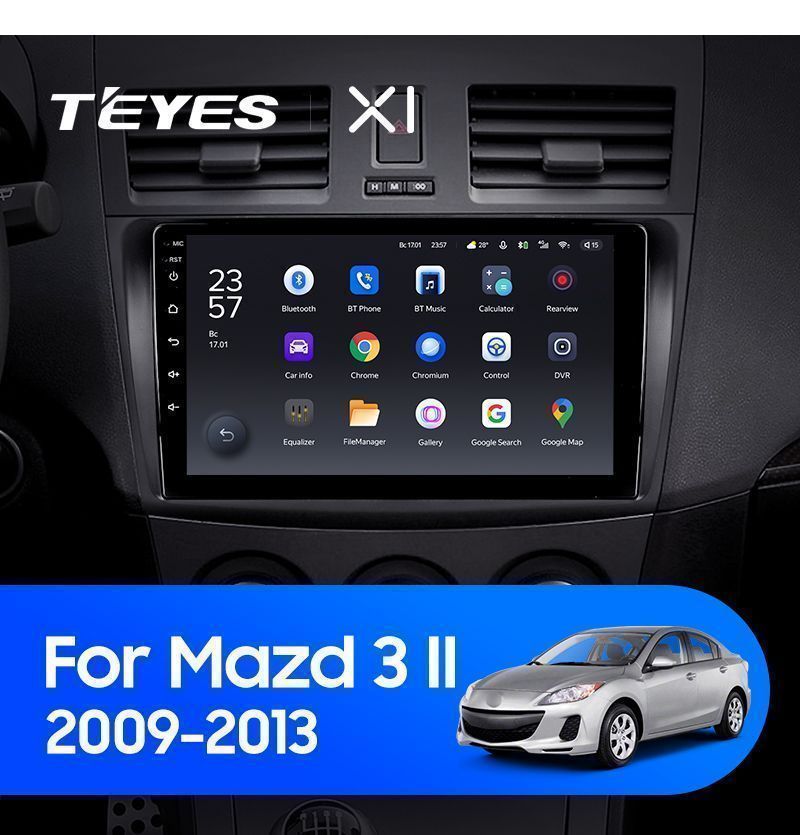 Штатная магнитола Teyes X1 для Mazda 3 II 2009-2013 на Android 10