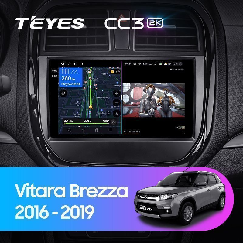 Штатная магнитола Teyes CC3 2K для Suzuki Vitara Brezza 2016-2019 на Android 10