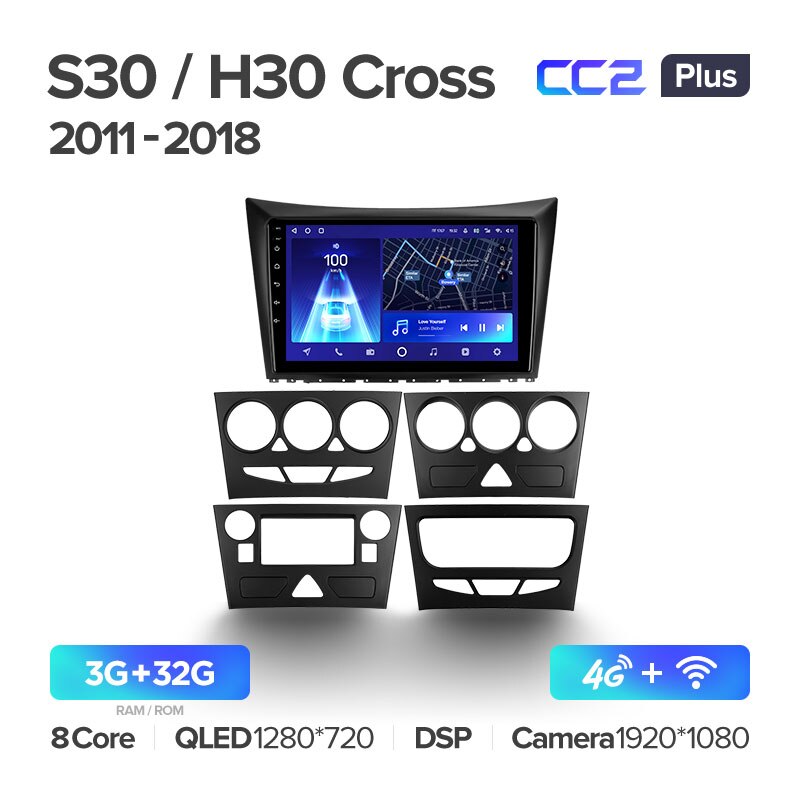 Штатная магнитола Teyes CC2PLUS для Dongfeng S30 H30 Cross 1 2011-2018 на Android 10