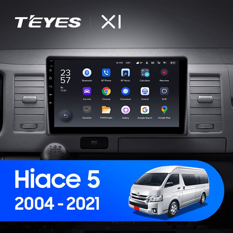 Штатная магнитола Teyes X1 для Toyota Hiace XH10 2004-2021 на Android 10