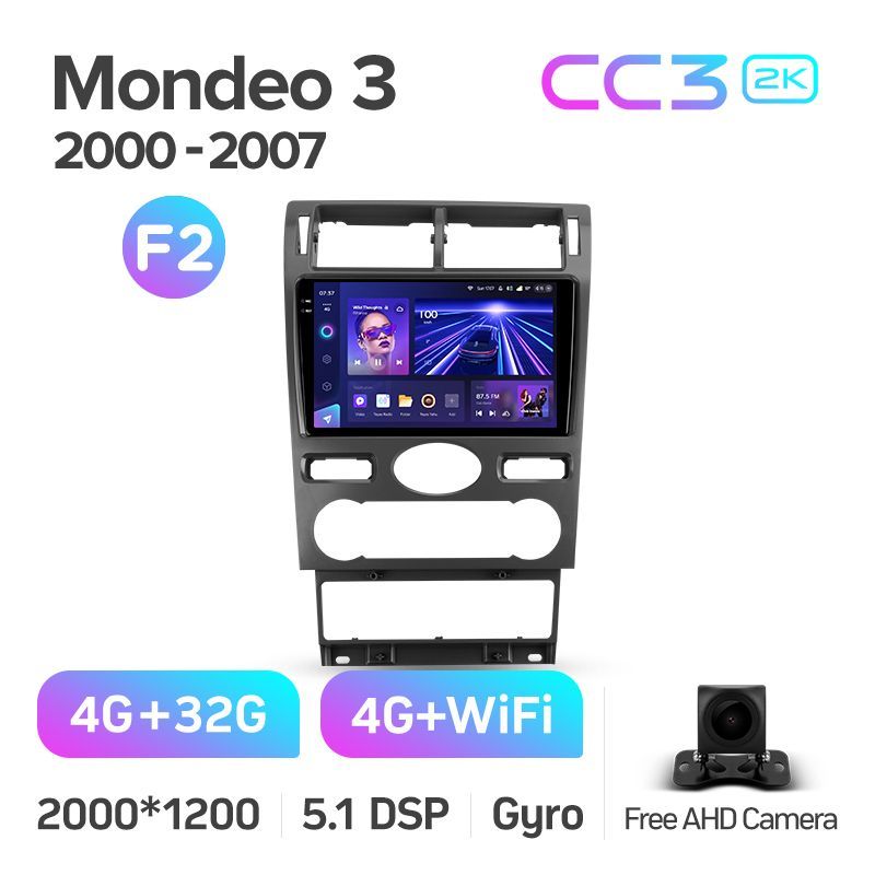 Штатная магнитола Teyes CC3 2K для Ford Mondeo 3 2000-2007 на Android 10