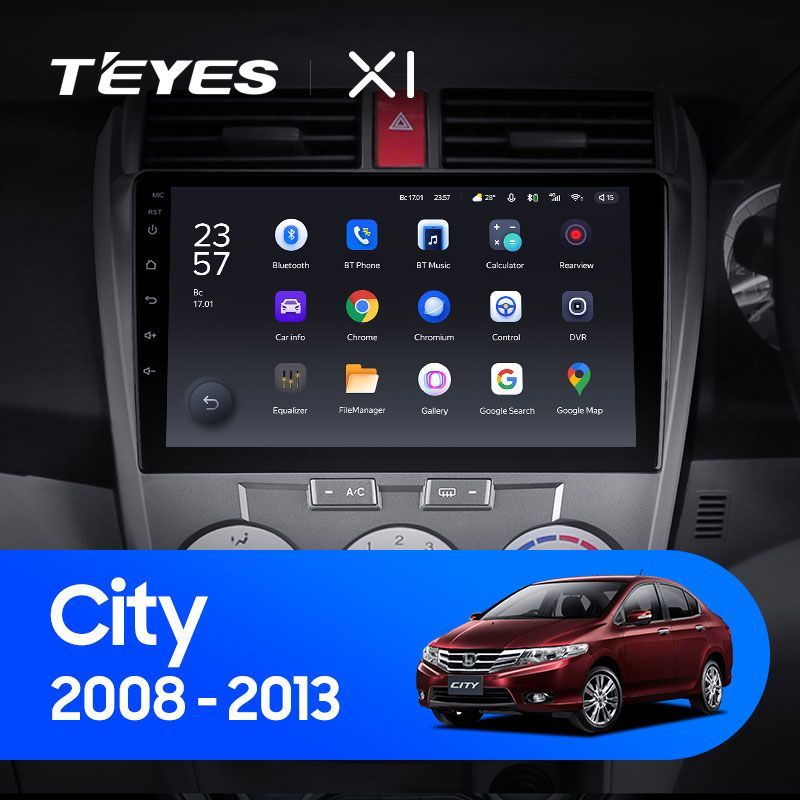 Штатная магнитола Teyes X1 для Honda City 2008-2013 на Android 10