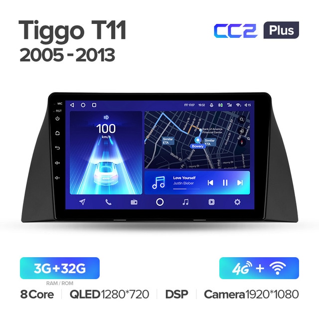 Штатная магнитола Teyes CC2PLUS для Chery Tiggo T11 I 2005-2013 на Android 10