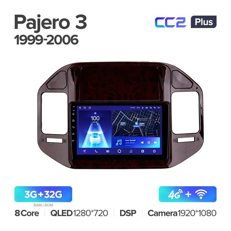 Штатная магнитола Teyes CC2PLUS для Mitsubishi Pajero 3 V70 V60 1999-2006 на Android 10