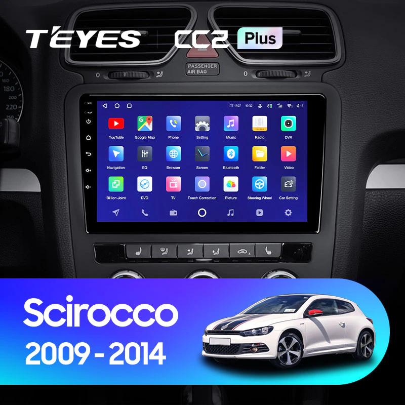 Штатная магнитола Teyes CC2PLUS для Volkswagen Scirocco 2009-2014 на Android 10