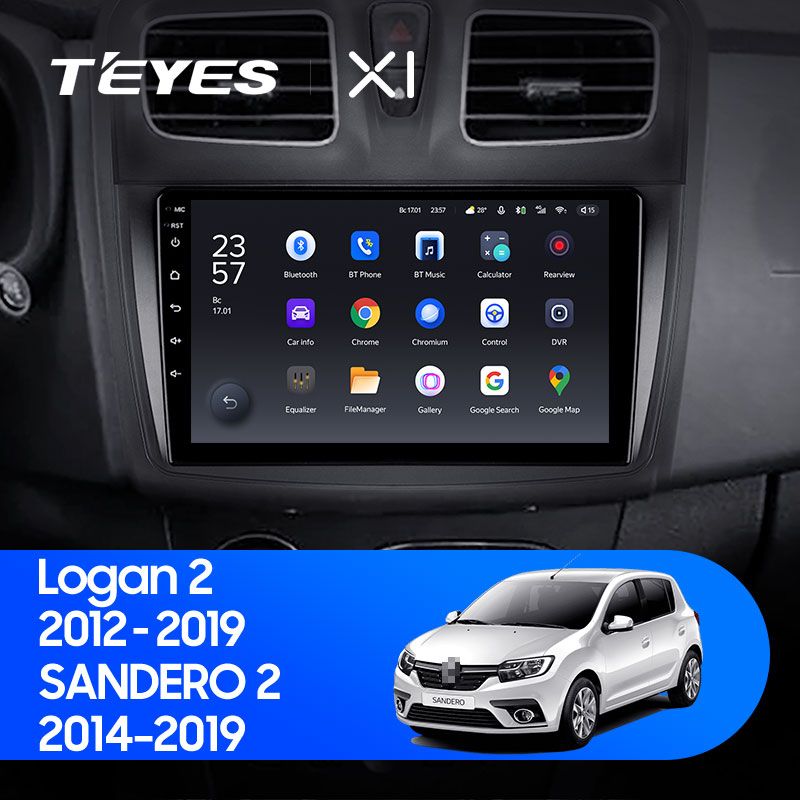 Штатная магнитола Teyes X1 для Renault Logan/Sandero 2 2014-2019 на Android 10
