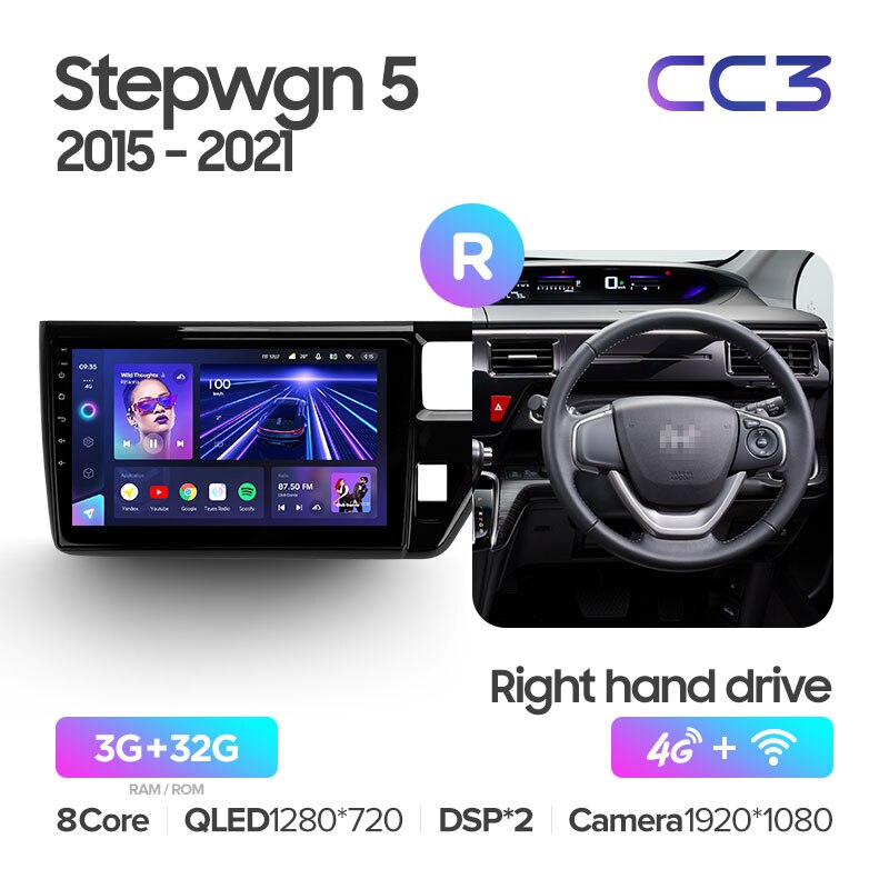 Штатная магнитола Teyes CC3 для Honda Stepwgn 5 2015-2021 на Android 10
