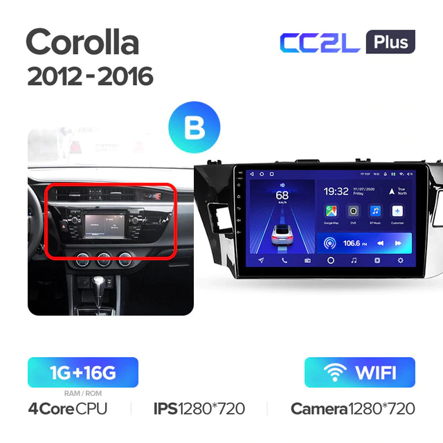 Штатная магнитола Teyes CC2L PLUS для Toyota Corolla XI 2012-2016 на Android 8.1
