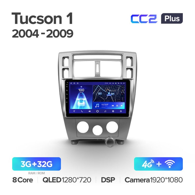 Штатная магнитола Teyes CC2PLUS для Hyundai Tucson 1 2004-2009 на Android 10