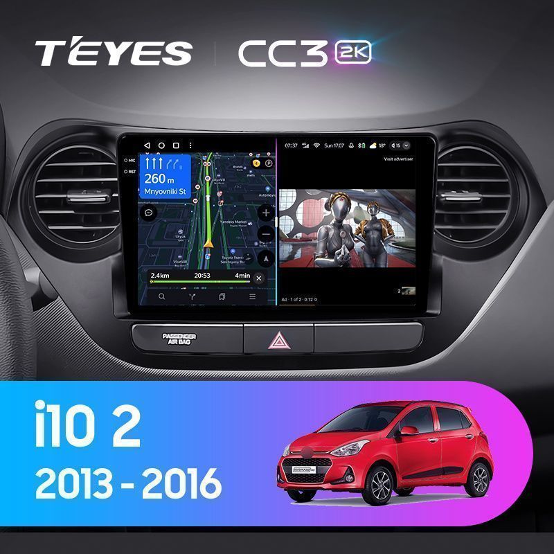 Штатная магнитола Teyes CC3 2K для Hyundai I10 2013-2016 на Android 10