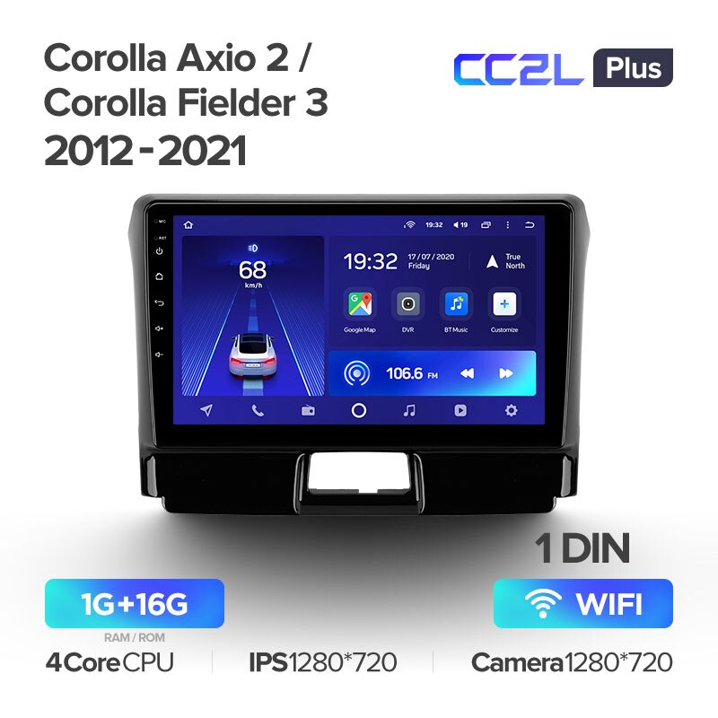 Штатная магнитола Teyes CC2L PLUS для Toyota Corolla Axio 2 Fielder 3 2012-2021 на Android 8.1