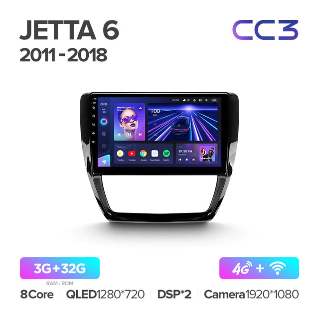 Штатная магнитола Teyes CC3 для Volkswagen Jetta 6 2011-2018 на Android 10