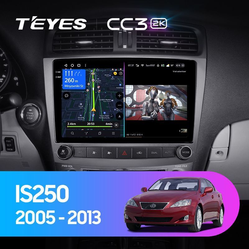 Штатная магнитола Teyes CC3 2K для Lexus IS250 XE20 2005 - 2013 на Android 10