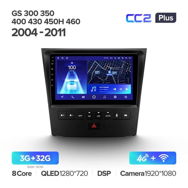 Штатная магнитола Teyes CC2PLUS для Lexus GS300 S190 GS350 3 2004 - 2011 на Android
