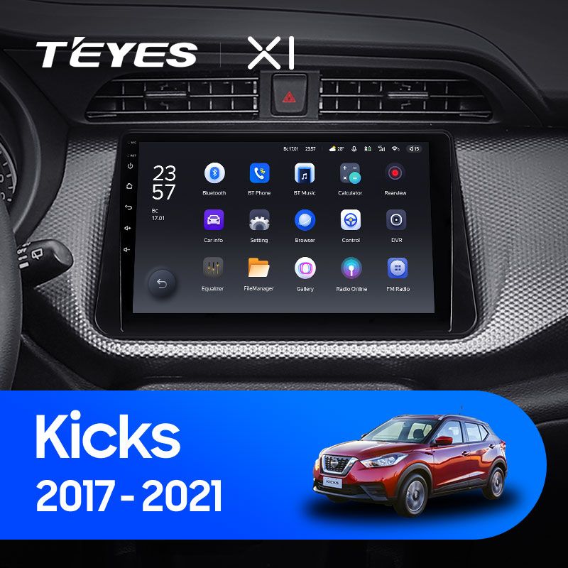 Штатная магнитола Teyes X1 для Nissan Kicks P15 2017-2021 на Android 10