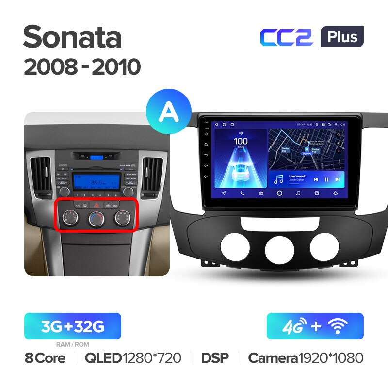 Штатная магнитола Teyes CC2PLUS для Hyundai Sonata NF 2008-2010 на Android 10