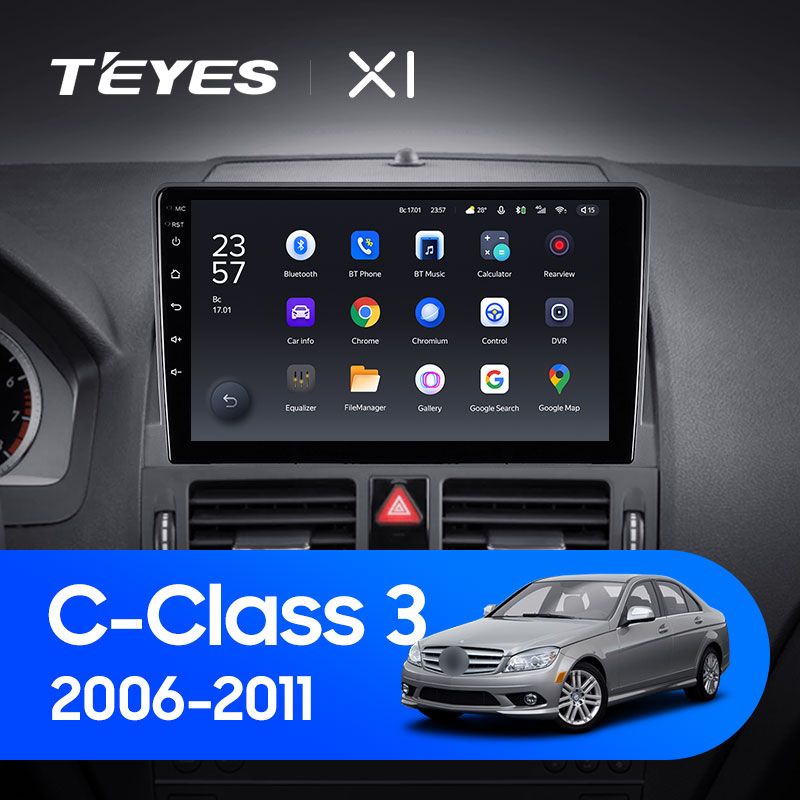 Штатная магнитола Teyes X1 для Mercedes-Benz C-Class 3 W204 S204 2006-2011 на Android 10