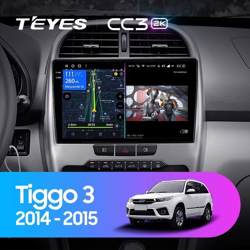 Штатная магнитола Teyes CC3 2K для Chery Tiggo 3 2014-2015 на Android 10