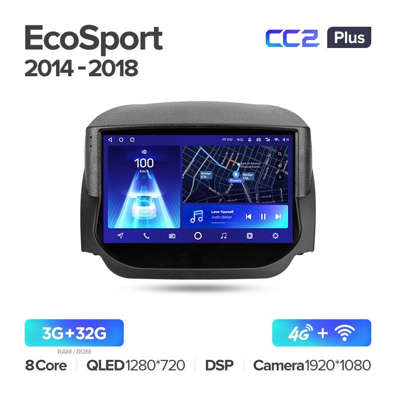 Штатная магнитола Teyes CC2PLUS для Ford EcoSport 2014-2018 на Android 10