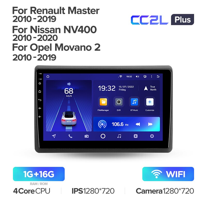 Штатная магнитола Teyes CC2L PLUS для Renault Master 2010-2019 на Android 8.1