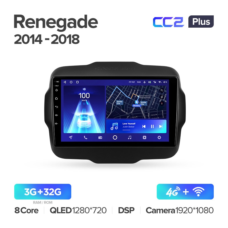Штатная магнитола Teyes CC2PLUS для Jeep Renegade 2014-2018 на Android 10
