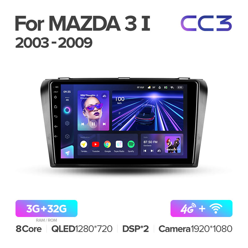 Штатная магнитола Teyes CC3 для Mazda 3 BK 2003-2013 на Android 10