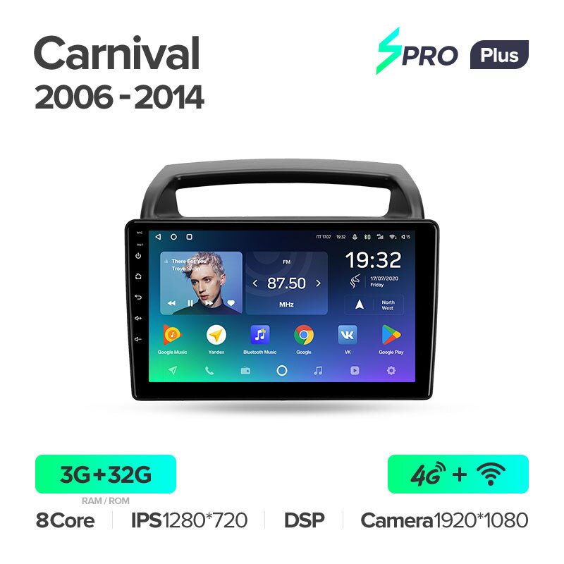 Штатная магнитола Teyes SPRO+ для Kia Carnival VQ 2006 - 2014 на Android 10