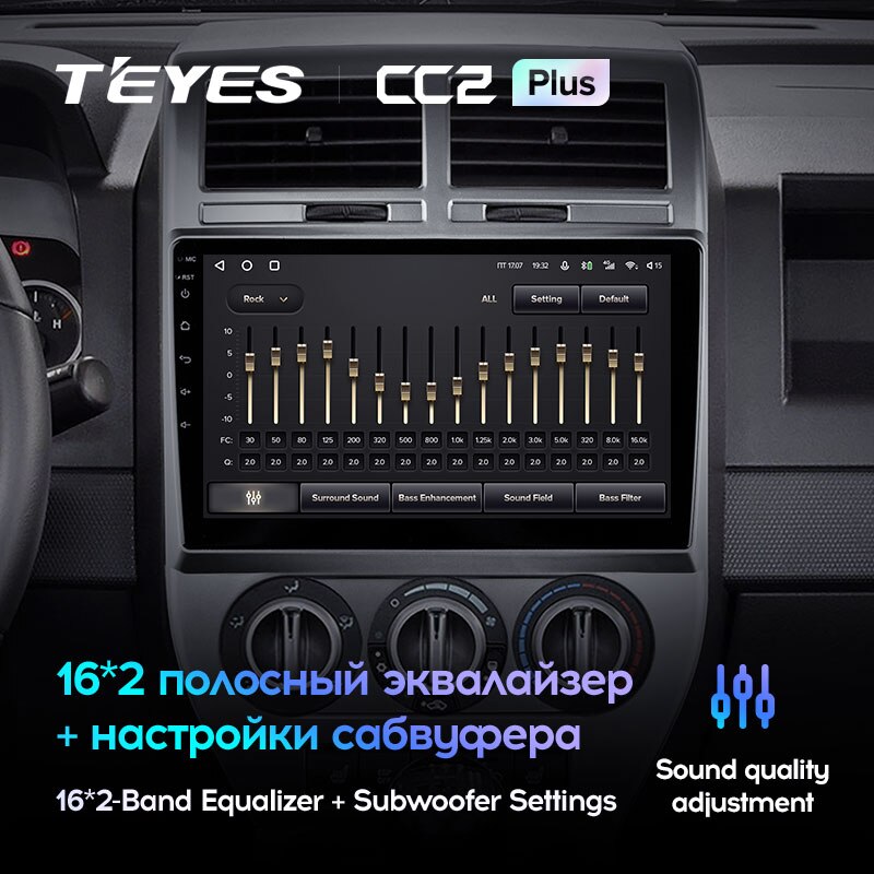 Штатная магнитола Teyes CC2PLUS для Jeep Compass MK 2006-2010 на Android 10