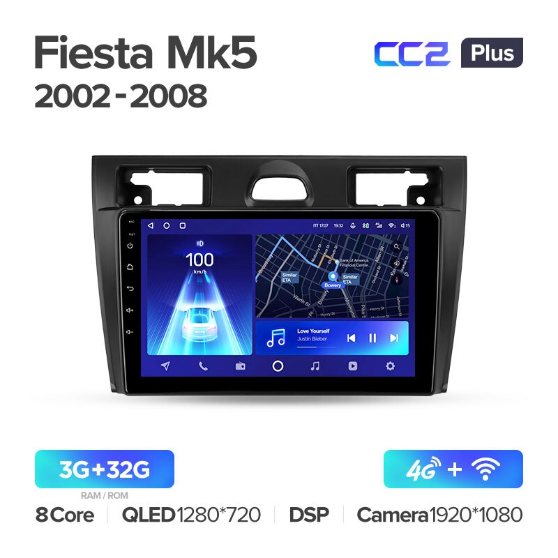 Штатная магнитола Teyes CC2PLUS для Ford Fiesta 5 Mk 5 2002-2008 на Android 10