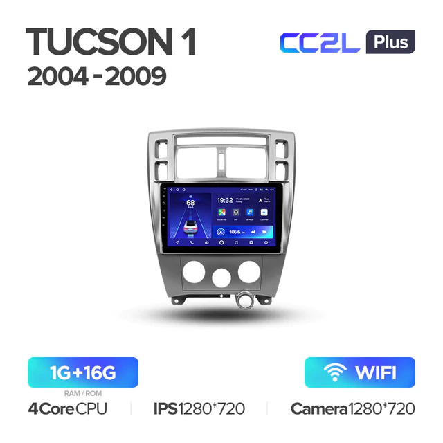 Штатная магнитола Teyes CC2L PLUS для Hyundai Tucson 1 2004-2009 на Android 8.1