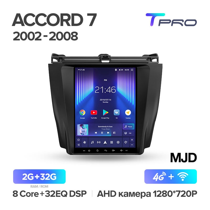 Штатная магнитола Teyes TPRO для Honda Accord 7 2002-2008 на Android 8.1