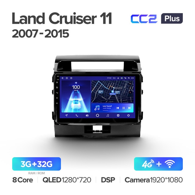 Штатная магнитола Teyes CC2PLUS для Toyota Land Cruiser 200 2007-2015 на Android 10
