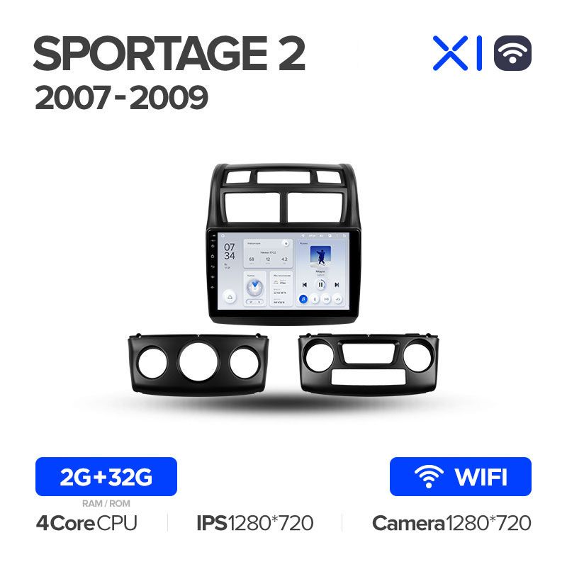 Штатная магнитола Teyes X1 для KIA Sportage 2 JE KM 2007-2009 на Android 10