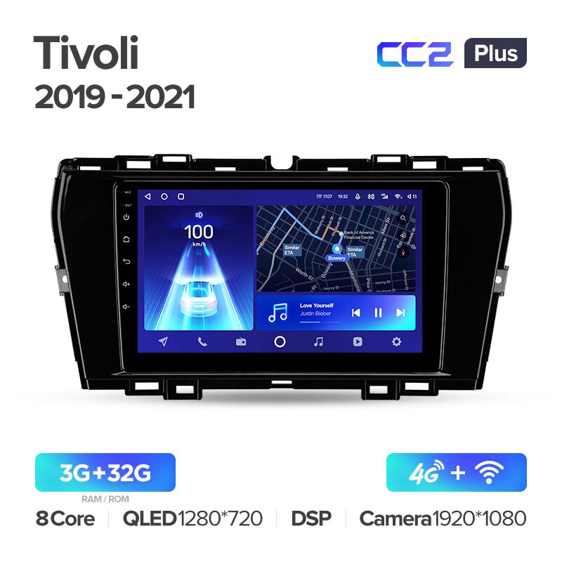 Штатная магнитола Teyes CC2PLUS для SsangYong Tivoli 2019-2021 на Android 10