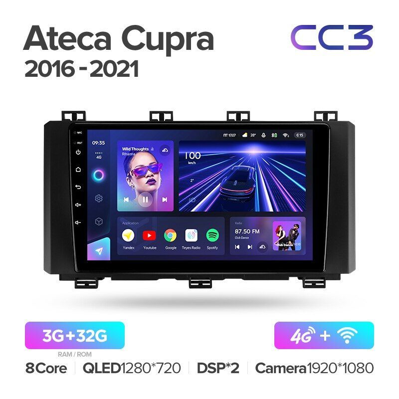 Штатная магнитола Teyes CC3 для Seat Ateca Cupra 2016-2021 на Android 10