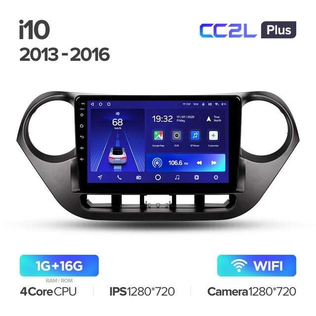 Штатная магнитола Teyes CC2L PLUS для Hyundai I10 2013-2016 на Android 8.1