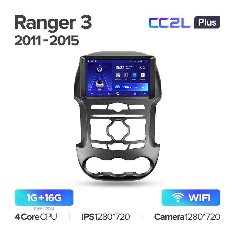 Штатная магнитола Teyes CC2L PLUS для Ford Ranger 3 2011-2015 на Android 8.1