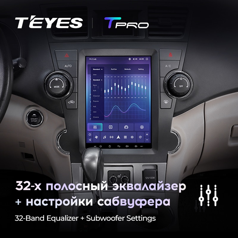 Штатная магнитола Teyes TPRO для Toyota Highlander 2 XU40 2007-2014 на Android 8.1