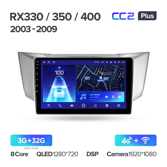 Штатная магнитола Teyes CC2PLUS для Lexus RX300 RX330 RX350 RX400H 2003-2009 на Android 10