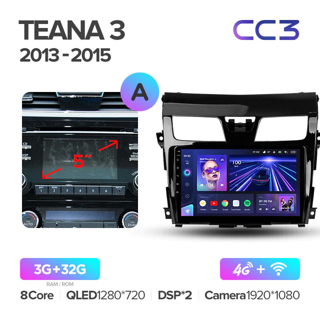 Штатная магнитола Teyes CC3 для Nissan Teana J33 2013-2015 на Android 10