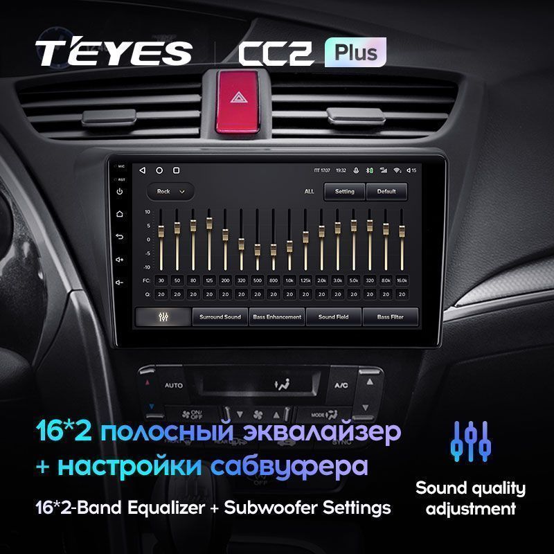 Штатная магнитола Teyes CC2PLUS для Honda Civic 9 FK FB 2012-2017 на Android 10