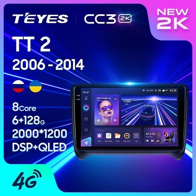 Штатная магнитола Teyes CC3 2K для Audi TT 2 8J 2006 - 2014 на Android 10