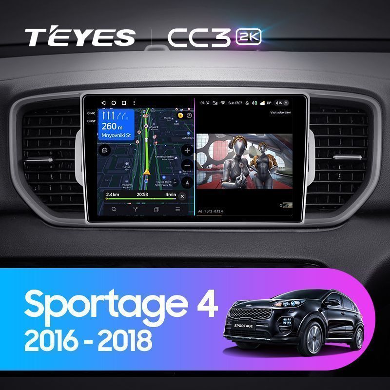 Штатная магнитола Teyes CC3 2K для KIA Sportage 4 QL 2016-2018 на Android 10