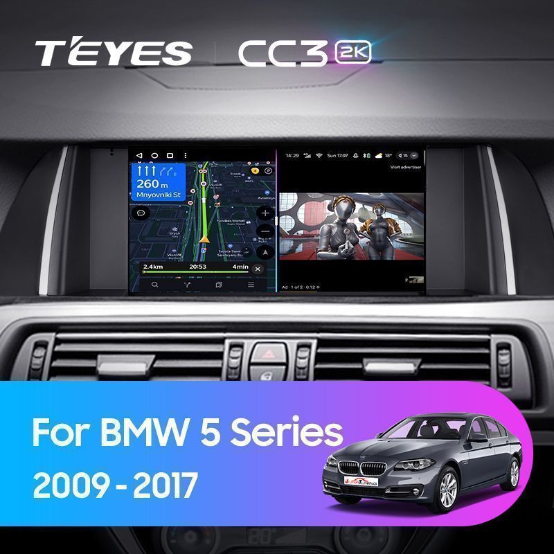 Штатная магнитола Teyes CC3 2K для BMW 5 Series 2009 - 2017 на Android 10