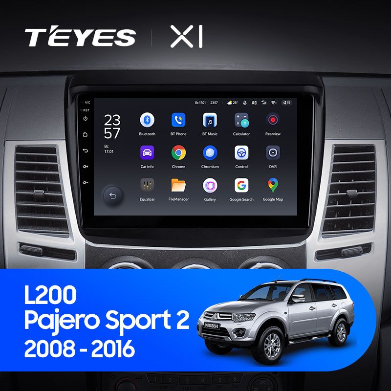 Штатная магнитола Teyes X1 для Mitsubishi Pajero Sport 2 на Android 10